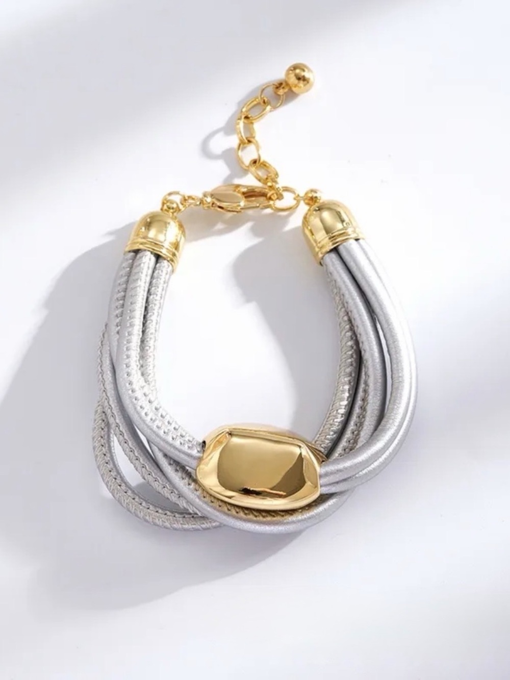 Gold Accent Silver Multi-Strand Bracelet NWT